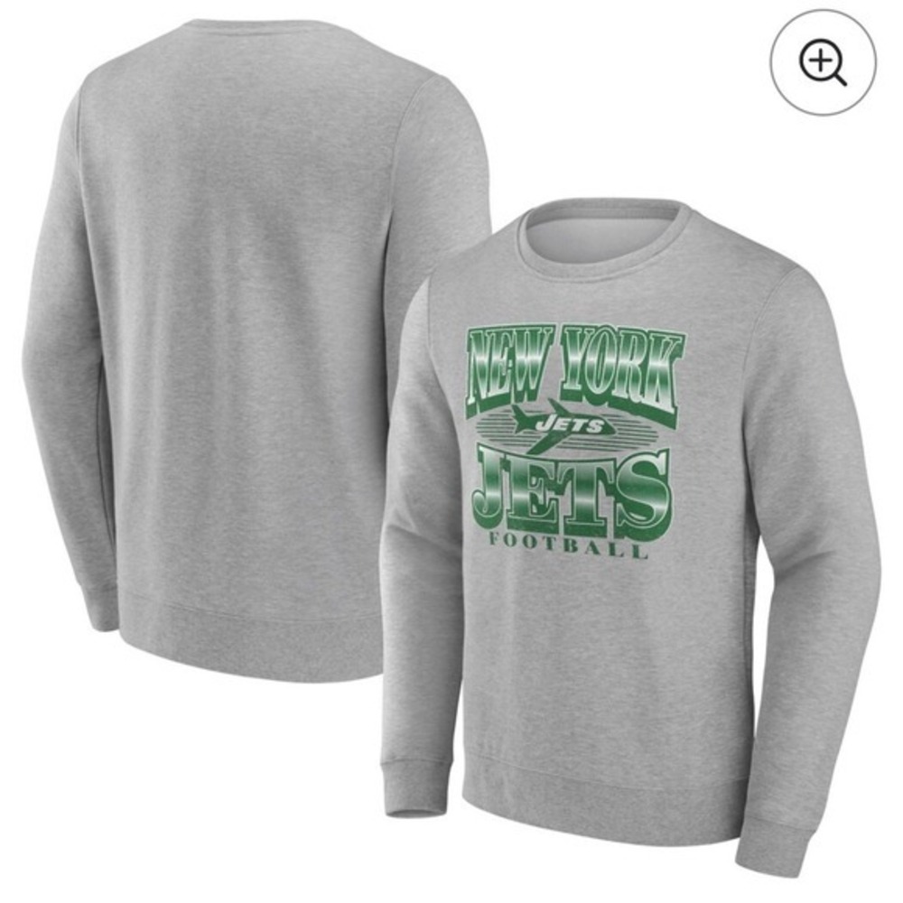 Fanatics Gray New York Jets‎ Football Crewneck Sweatshirt XL